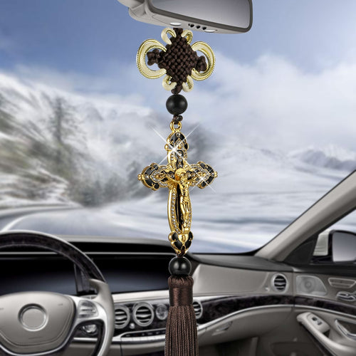 Car Pendant Metal Diamond Cross