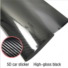 Load image into Gallery viewer, 5D Car Sticker 200cmX50cm Glossy Carbon Fiber