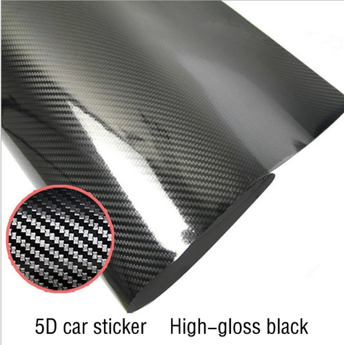 5D Car Sticker 200cmX50cm Glossy Carbon Fiber