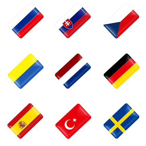 10pcs 3D Epoxy Car styling National flag logo