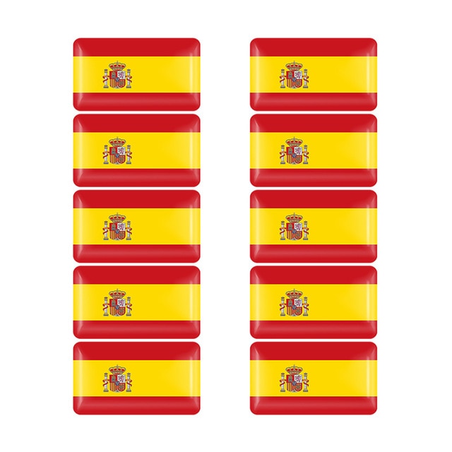 10pcs 3D Epoxy Car styling National flag logo